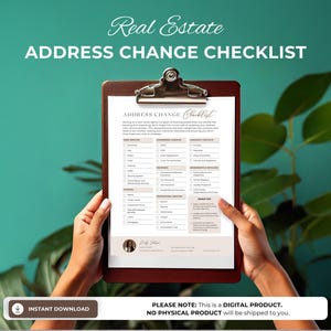 Real Estate Moving Essentials - Real Estate Change of Address Checklist, Buyer & Seller Guide Canva Template