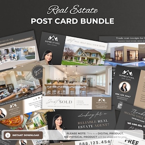 Real Estate Postcard Marketing Template, Canva Design for Realtors & Agents, Farming Flyers and Mailers