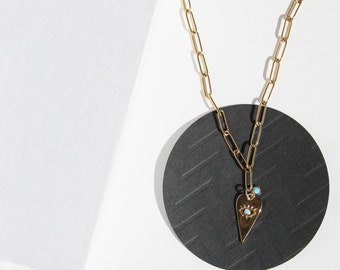 Heart Evil Eye Necklace | Gold Plated, Turquoise Charm