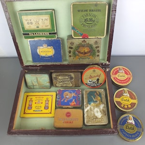 Vintage Tabak Blechdose – kleine nostalgische Deckeldose – antike Metall Dose – Geschenk für Frauen & Männer – Sammler Dose