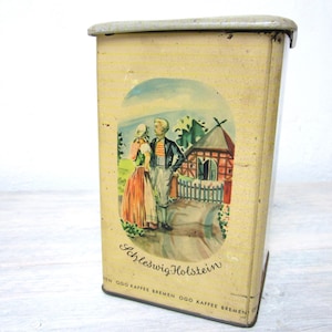 Antique tin can Ogo Kaffee Bremen, vintage tin can with lid, kitchen decoration, gift for girlfriend, Christmas gift for friends