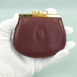 vintage CARTIER Paris Klippverschluss Geldbörse aus Leder, kleiner Geldbeutel, Portemonnaie, Geschenk für Frauen, Geschenk zum Muttertag