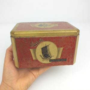 Antique tin can Eduscho, vintage coffee can from Bremen by Eduard Schopf, gift, kitchen decoration, gift for her, gift for him