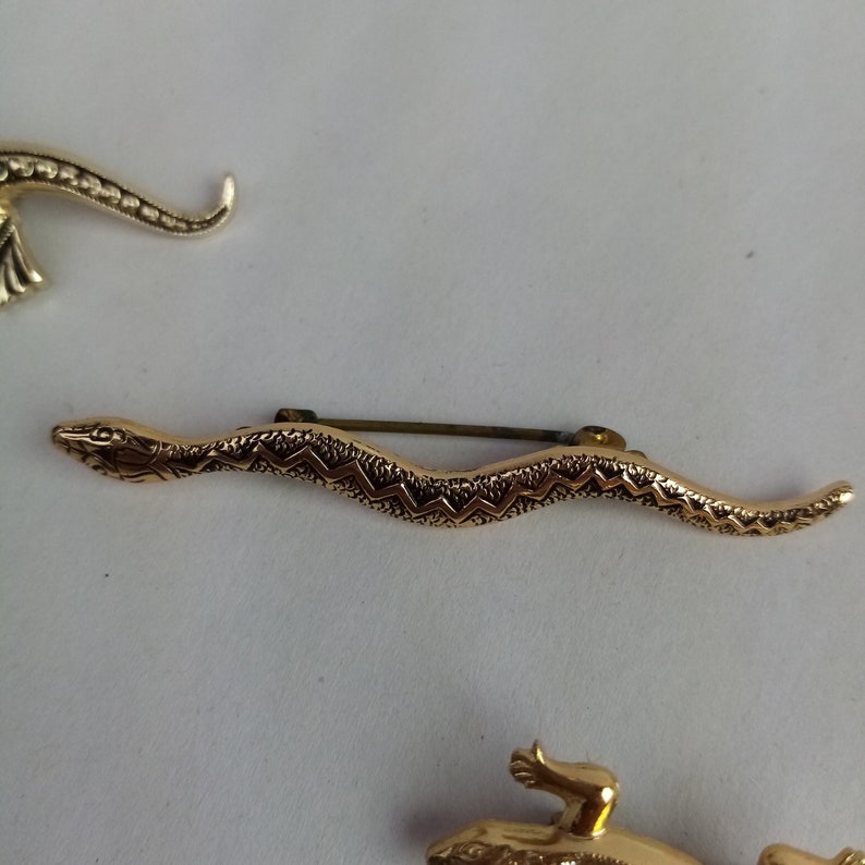 1x vintage Brosche/ Anstecknadel Eidechse Gecko/Schlange/ Anstecker/ alter Modeschmuck/ Geschenk für Freundin/Freund/Schwester/Bruder 5