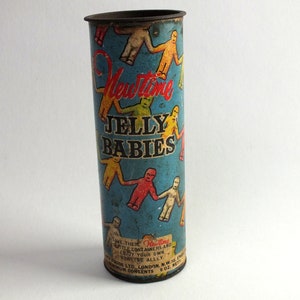 zeldzame antieke Jelly Babies vintage blik Engeland, cadeau vrouwen, cadeau mannen, huisdecoratie, cadeau voor haar, cadeau voor hem