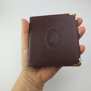 porta-cartões de couro vintage CARTIER Paris, presente para homens, presente para mulheres, anos 80, presente para ela, presente para ele