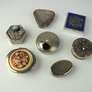 vintage mini jewelry box, small pill box, box for tablets, snuff box, gift for women, gift for men, birthday gift