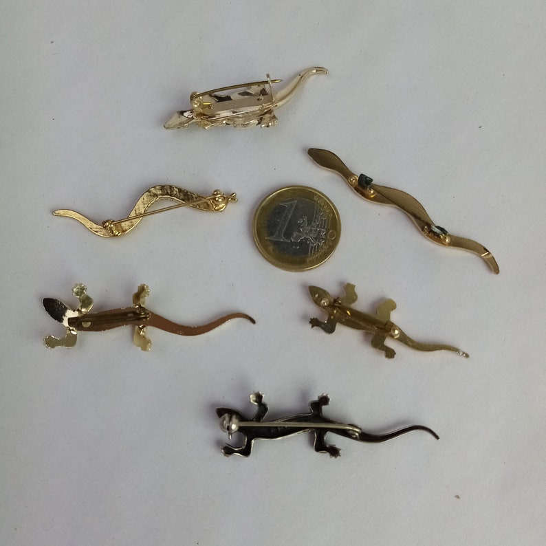 1x vintage Brosche/ Anstecknadel Eidechse Gecko/Schlange/ Anstecker/ alter Modeschmuck/ Geschenk für Freundin/Freund/Schwester/Bruder Bild 3