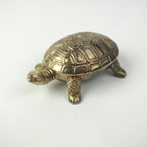 silberne vintage Schildkröte Mini Schmuckdose mit Deckel, Tier Pillendose, Geschenk für sie, Geschenk für ihn, Ostergeschenk