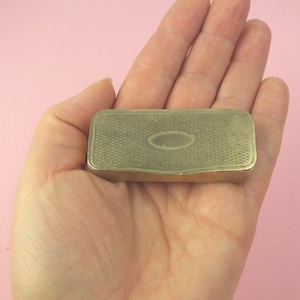 Vintage mini jewelry box gold, round pill box metal, small tin tablets, gift for him, gift for her, gift adults