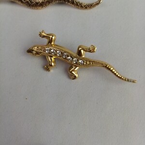 1x vintage Brosche/ Anstecknadel Eidechse Gecko/Schlange/ Anstecker/ alter Modeschmuck/ Geschenk für Freundin/Freund/Schwester/Bruder 2