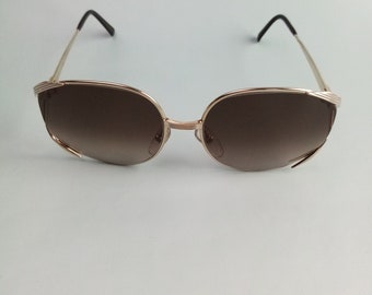 vintage Christian Dior Sonnenbrille Gr. 55-16, Damen Brille aus vergoldetem Metall