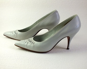 vintage Echt Leder Schuhe Fraboc Italien, Pumps, High Heels, Dekoration, Geschenk für Frauen