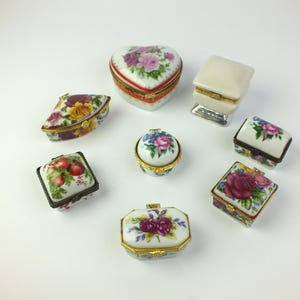 kleine vintage Porzellandose mit Deckel, Schmuckdose mit Blumen, shabby Dekoration, Geschenk Frauen, Geburtstagsgeschenk, Geschenk für Sie