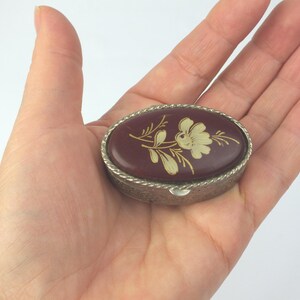 Mini portagioie vintage con motivi floreali, portapillole, piccola scatola per tablet, portagioie, regalo per donna