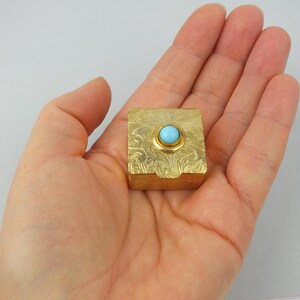 Vintage mini jewelry box with golden lid - metal pill box - tablet box - tobacco box - small jewelry packaging - gift for her