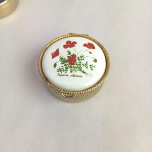 Mini portagioie vintage con motivi floreali, portapillole, piccola scatola con coperchio per tablet, regalo per lei, regalo di compleanno per donna