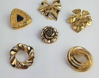 1x vintage Schalclip, Tuchclip, Kleiderclip Gold, Brosche, Damen Modeschmuck, Geschenk für Frauen