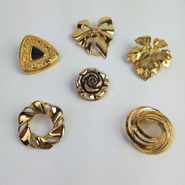 1x vintage Schalclip, Tuchclip, Kleiderclip Gold, Brosche, Damen Modeschmuck, Geschenk für Frauen