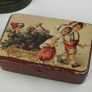Vintage metal pill box, small pill box, needle box, tobacco box, box for tablets, gift for women, gift for men