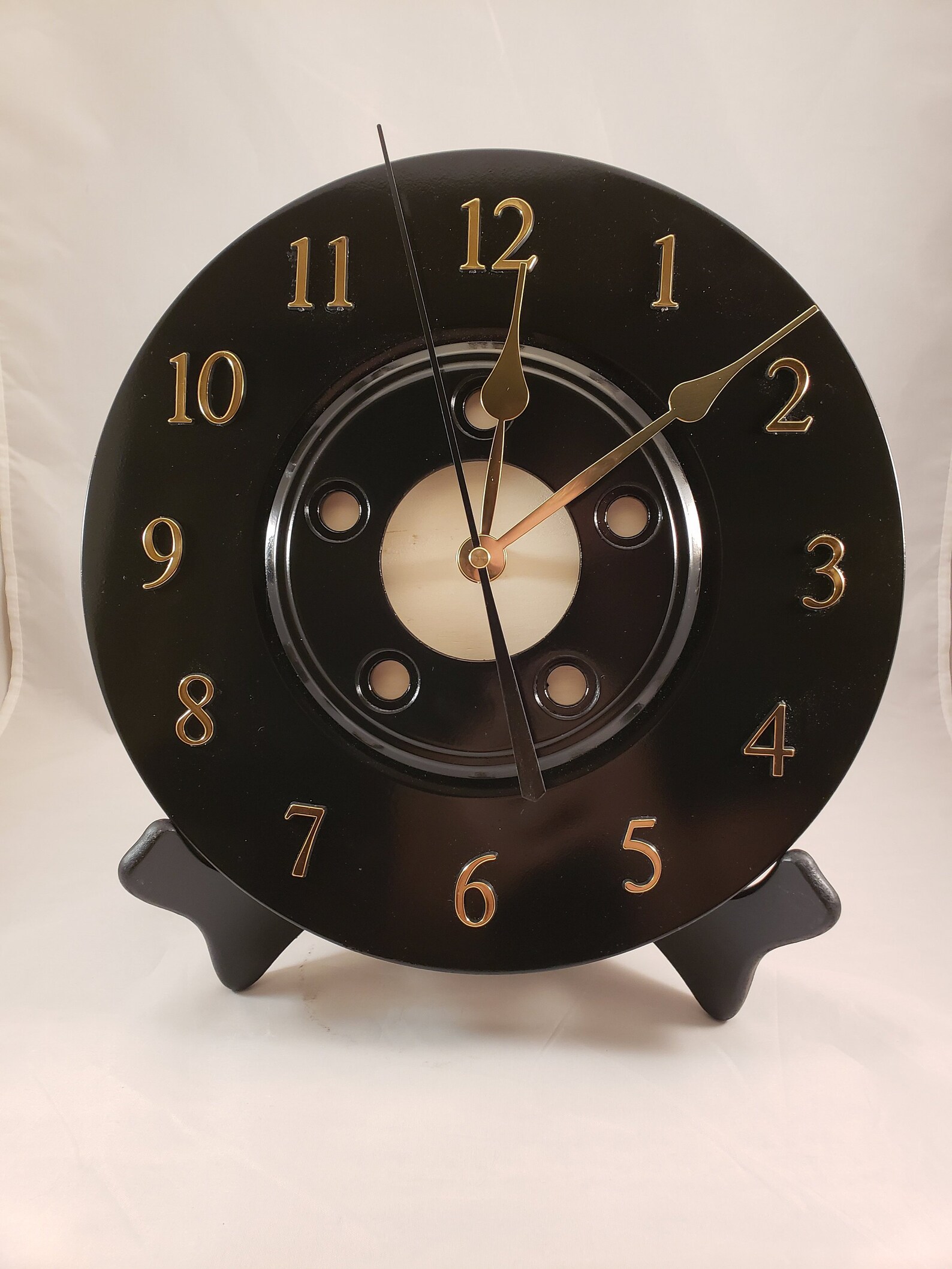 Classy black brake rotor clock Etsy
