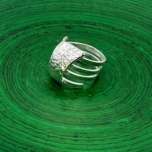 Silver 3 Strand Wrap Ring - Funky Silver Ring - Chunky Silver Ring - Minimalist Silver Ring - Unique Ring - Abstract Ring Handmade Jewellery