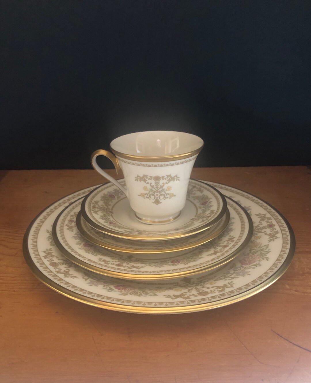 Lenox Castle Garden China Five Piece Place Settings Full 12 Etsy