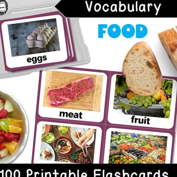 Food Vocabulary Real Photo Flashcards for ESL and Speech *Digital*