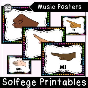 Solfege Hand Signal Posters for Music Teachers