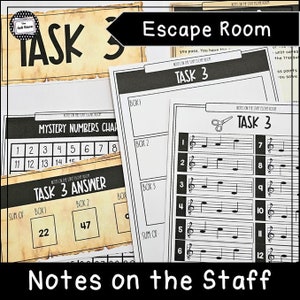 Notas sobre la clase de música de clave de sol: Sala de escape, actividad con poca o ninguna preparación