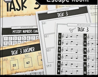 Notes on the Treble Clef Music Class Escape Room Low to No Prep Activity