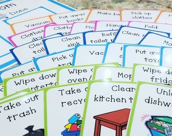 Picture Cleaning Charts and Task Cards for Kids *Digital*