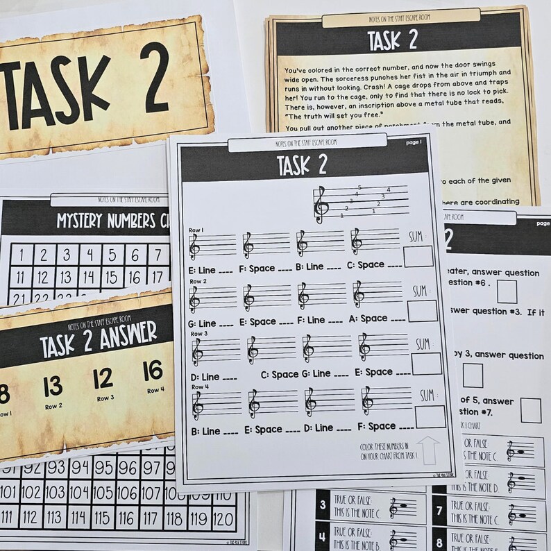Notes on the Treble Clef Music Class Escape Room Low to No Prep ...