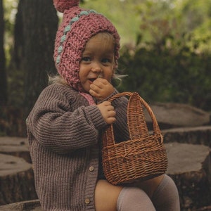 Easter basket, bunny basket, kids basket, basket with ears, egg hunting basket, rattan basket, bunny wicker basket,
