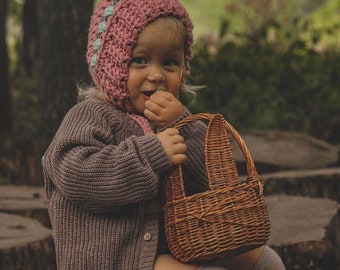 Cesta de pascua, cesta de conejito, cesta para niños, cesta con orejas, cesta de caza de huevos, cesta de ratán, cesta de mimbre de conejo,