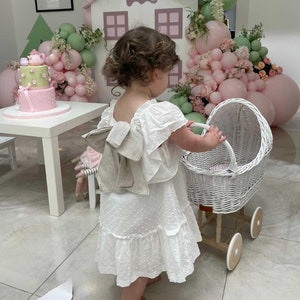 hoge WICKER PRAM | poppen kinderwagen | rieten poppenwagen UK |baby poppenwagen | kinderwagen speelgoed | houten kinderwagen | kinderwagen | rieten poppen kinderwagen | wit