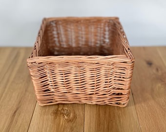 Fyrkantig förvaringskorg, rottingkorg 25 cm x 25 cm