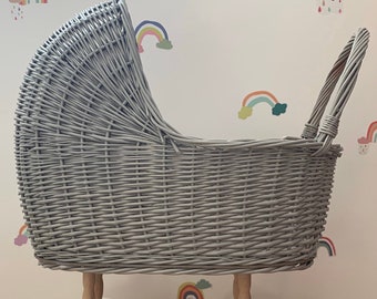 tall WICKER PRAM | doll pram | wicker doll pram UK |baby doll pram | pram toy | wooden pram | baby pram | wicker dolls pram | grey