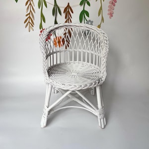 Wicker kids chair, rattan chair, toddler chair, kids chair, wicker armchair, child chair, child wicker furniture, baby armchair, WHITE