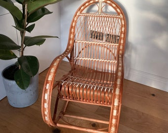 Rocking chair, wicker rocking chair for kids, rattan cane, children's rocker