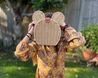 Minnie shoulder bag, mickey bag, woven bag