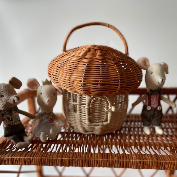 Rattan mushroom bag, mushroom house,