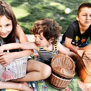 Wicker Picnic Basket for Kids, Wicker Basket, Childs Picnic Basket, Picnic  for Children, Hamper, Coastal Decor, Gift for Kids 