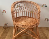 Wicker baby handmade kids chair NATURAL