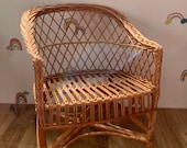 Wicker baby handmade kids chair NATURAL