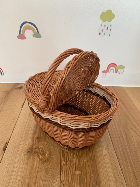 Panier de pique-nique pour enfants Panier de pique-nique en osier pour enfants  Panier sensoriel, panier de pique-nique pour enfants, panier avec couvercle  -  France