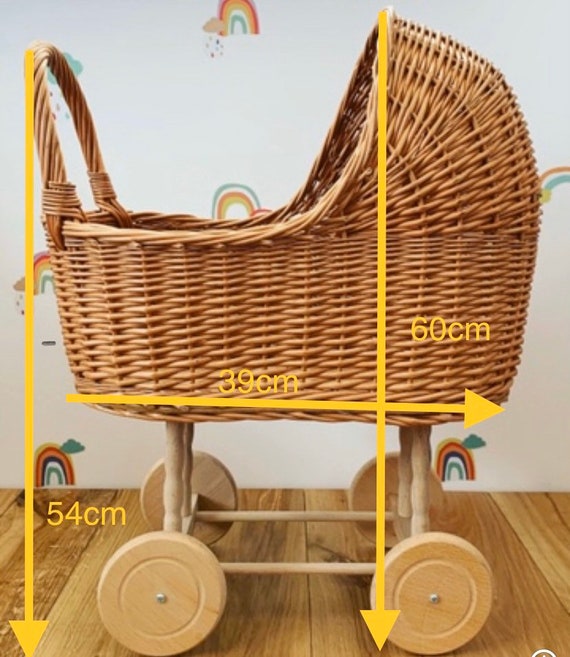 grey wicker pram
