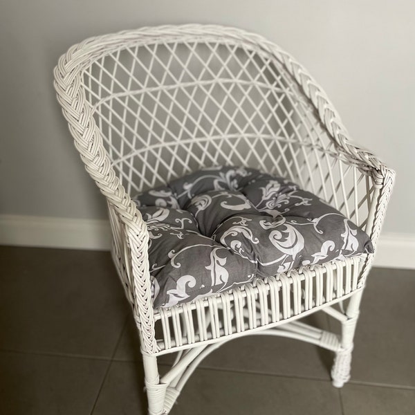 Wicker chair, rattan chair, patio chair, conservatory furniture, Adult chair, adult wicker chair, garden furniture, white