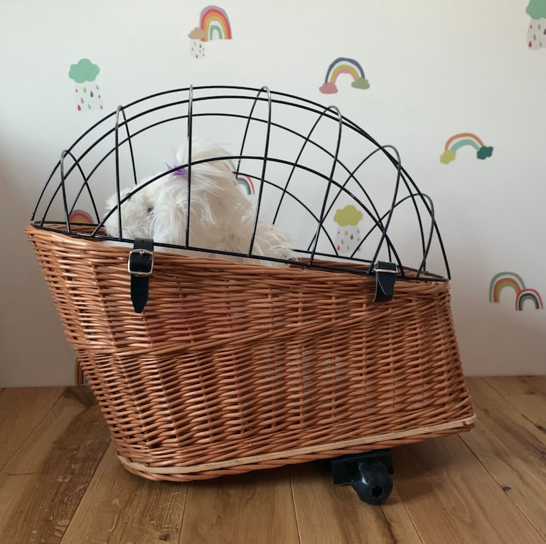 PET Dog Cat Wicker Carrier Basket Bike Carrier Basket Bicycle Etsy