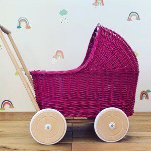 WICKER PRAM | doll pram | wicker doll pram UK |baby doll pram | pram toy | wooden pram | baby pram | wicker dolls pram | raspberries